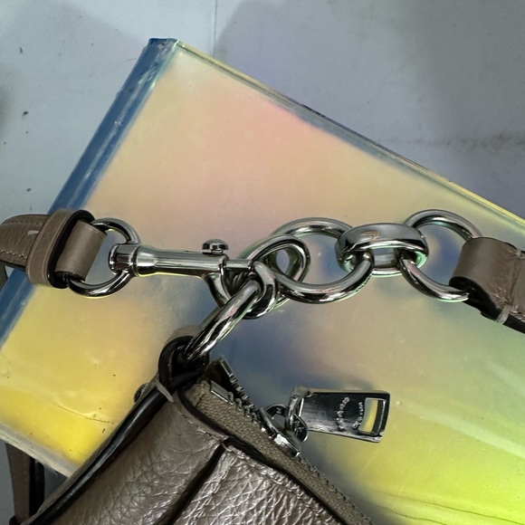 Like new Coach Elle Hobo Metallic Nude Silvertone F38051 Leather Crossbody - Picture 11 of 13